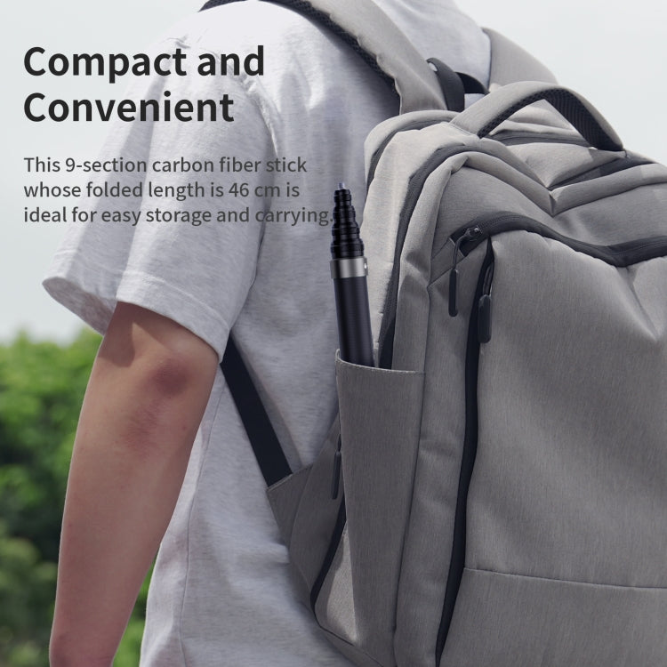 aMagisn 3m Carbon Fiber Invisible Selfie Stick Extension Rod For Action Camera