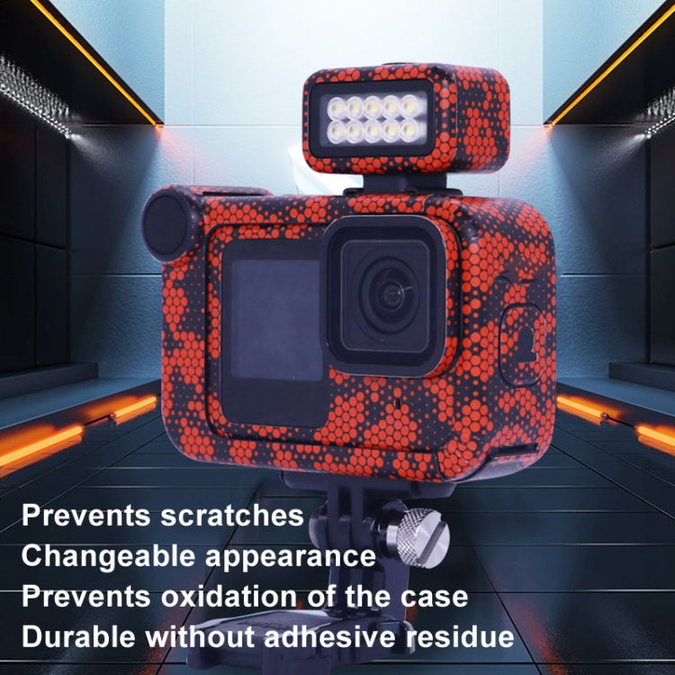 For GOPro HERO13 Black Camera Stickers Body Protective Film, 01 Watercolor, 08 Circuit White, 09 Circuit Black, 10 Circuit Dark Gold, 11 Circuit Red, 12 Circuit Blue, 13 Snake Scale Black, 14 Snake Scale White, 15 Snake Scale Gold, 16 Snake Scale Green...