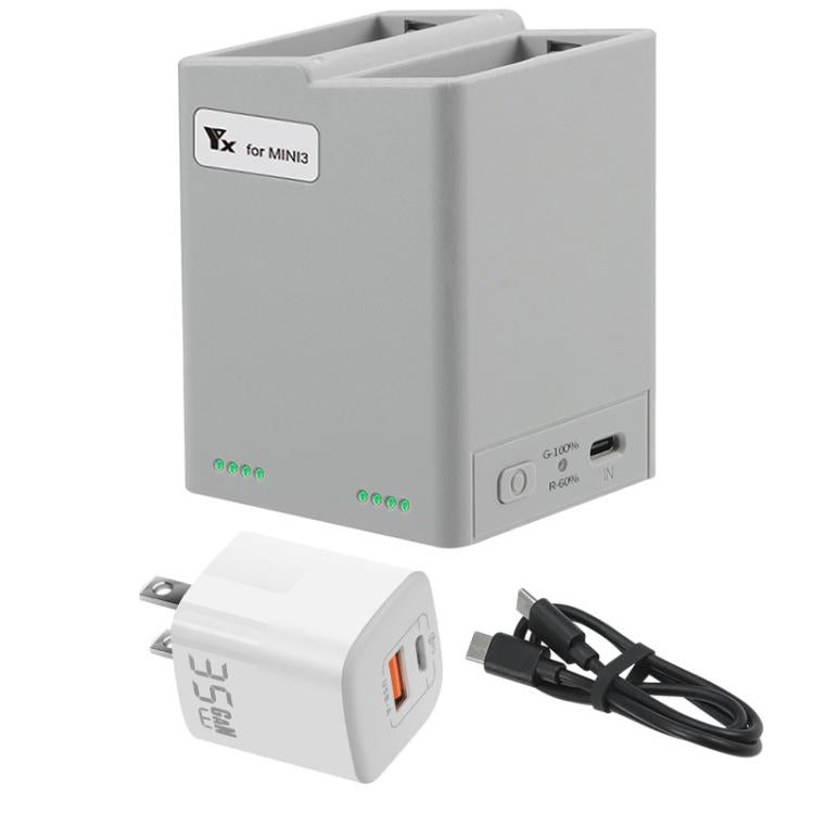 For DJI Mini 4 Pro / Mini 3 Pro / Mini 3 YX  Dual-Way Charger Battery Manager, Without Plug, With 35W US Plug, With 35W EU Plug