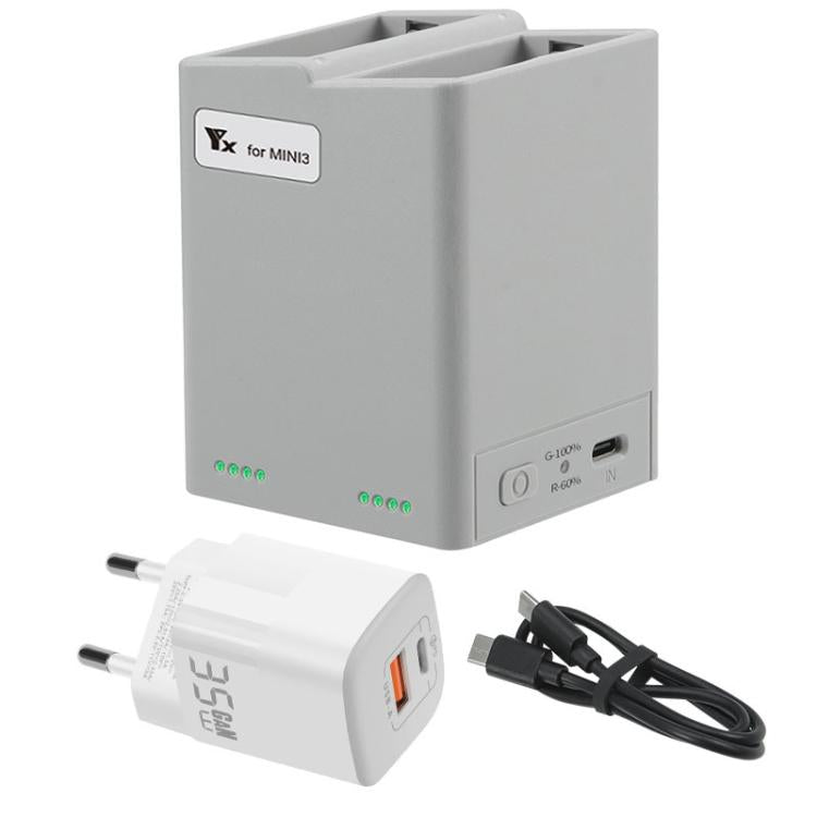 For DJI Mini 4 Pro / Mini 3 Pro / Mini 3 YX  Dual-Way Charger Battery Manager, Without Plug, With 35W US Plug, With 35W EU Plug