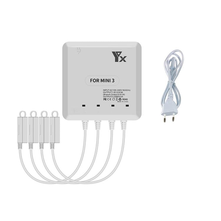For DJI Mini 4 Pro / Mini 3 Pro / Mini 3 Drone YX 4-way Charger Battery Butler, US Plug, EU Plug, UK Plug, AU Plug