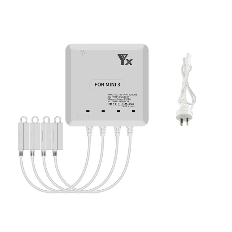 For DJI Mini 4 Pro / Mini 3 Pro / Mini 3 Drone YX 4-way Charger Battery Butler, US Plug, EU Plug, UK Plug, AU Plug