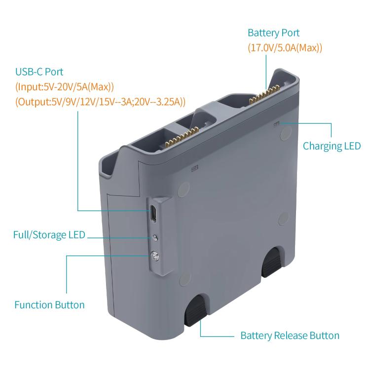 For DJI Air 3S /Air 3 YX Two-Way Charger Battery Manager, Two-Way Charger