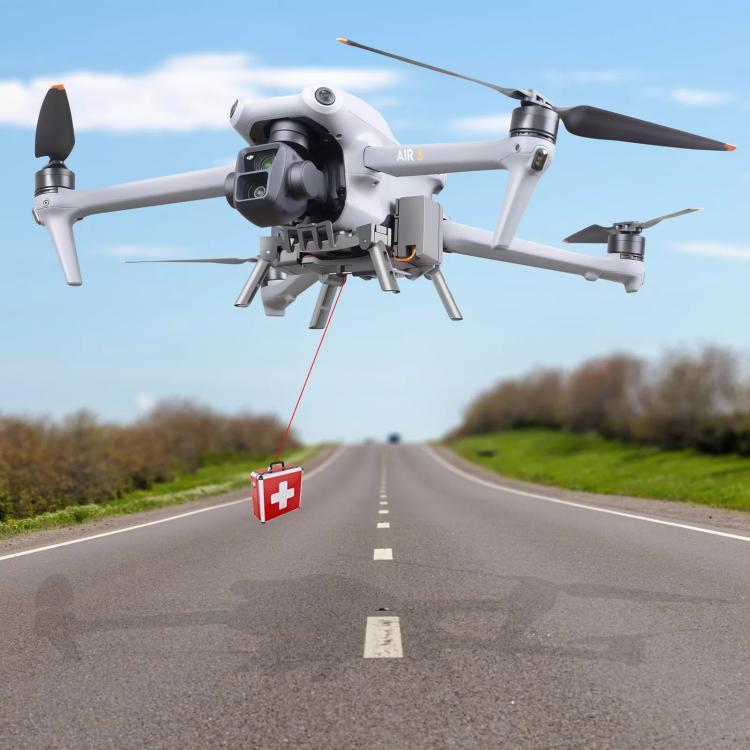 For DJI Air 3S / Air 3 Drone YX Airdrop System Rechargeable Thrower Load 500g