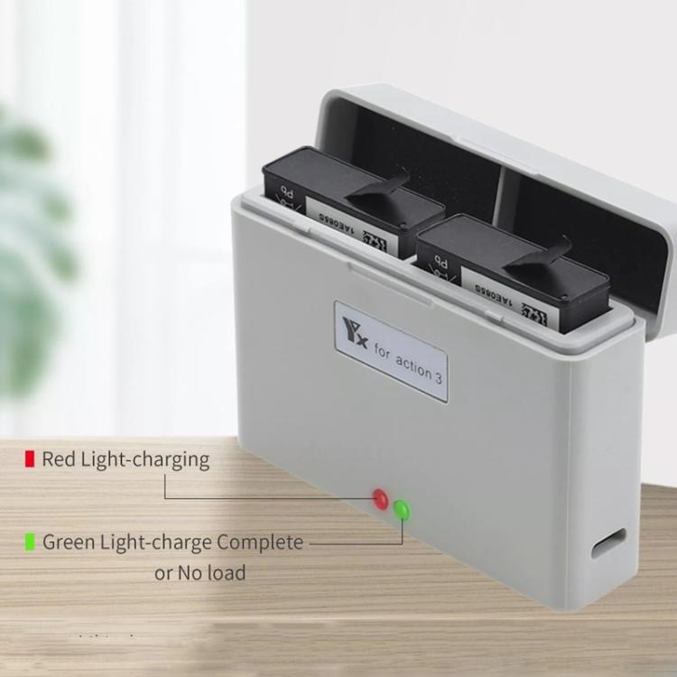 For DJI Action 3 / Action 4 Camera YX 2-Way Charger Battery Manager, 2-Way