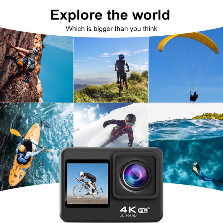 WIFI Wide-angle EIS Anti-shake Touch Color Dual-screen Remote Control Video Sports Camera, Q60TR