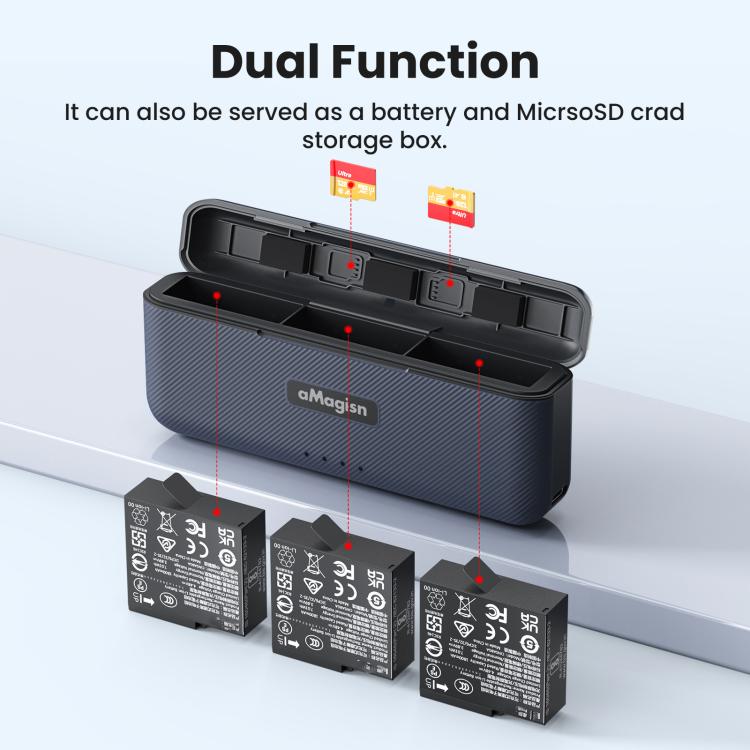 For Insta360 Ace Pro 2 Battery aMagisn Fast Charging Box Charger Storage Compartment