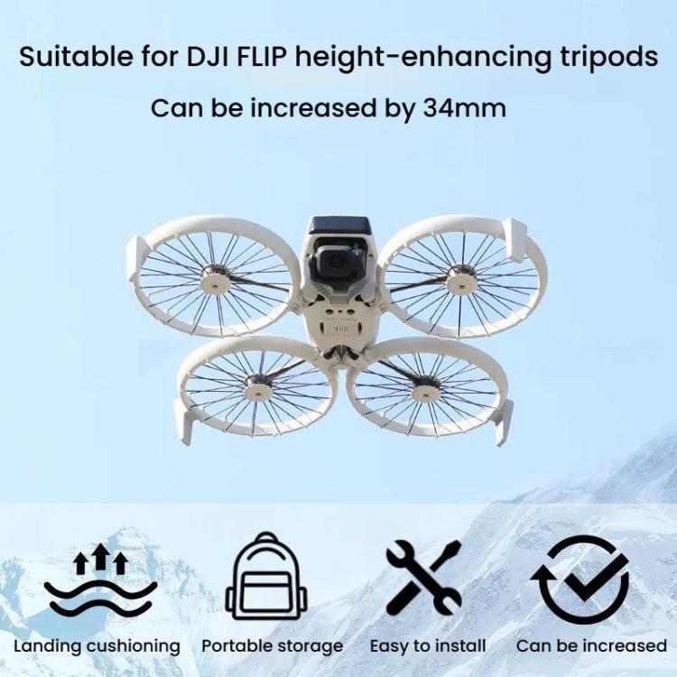 For DJI Flip Drone Landing Gear Height Enhancement Rear Stand Gimbal Protector Bracket Accessories, 1pair Landing Gear