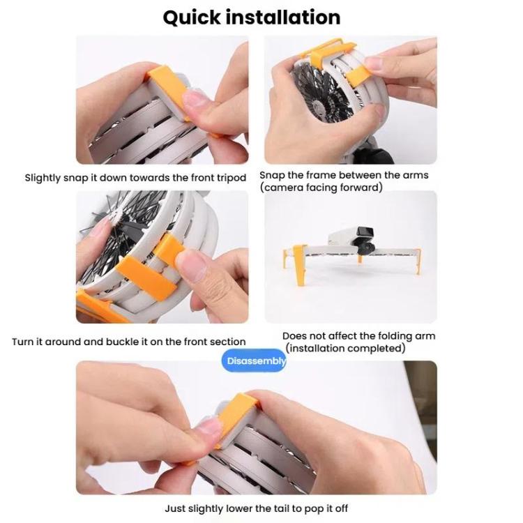 For DJI Flip CQT 4 In 1 Drone Folding Booster Stand Scratch and Wear Resistant Landing Protective Bracket