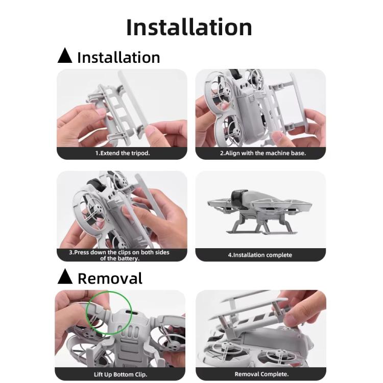 For DJI Neo BRDRC NEO021 Boosting Kickstand Drone Landing Gear Folding Sled Kickstand, NEO021