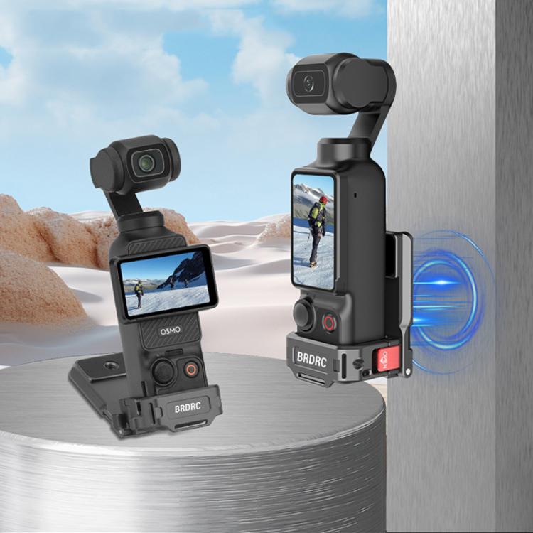 For DJI OSMO Pocket 3 BRDRC PO3005 Multi-functional Magnetic Base Expansion Back Clip Holder Adapter Bezel Accessory, Magnetic Base