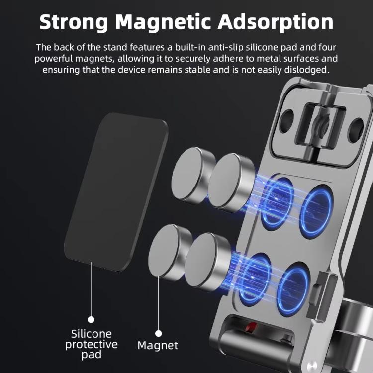 For DJI OSMO Pocket 3 BRDRC PO3005 Multi-functional Magnetic Base Expansion Back Clip Holder Adapter Bezel Accessory, Magnetic Base