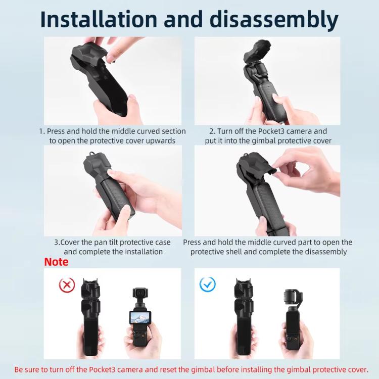 For DJI OSMO Pocket 3 BRDRC Lens Cap Camera Case Screen Protector Accessories