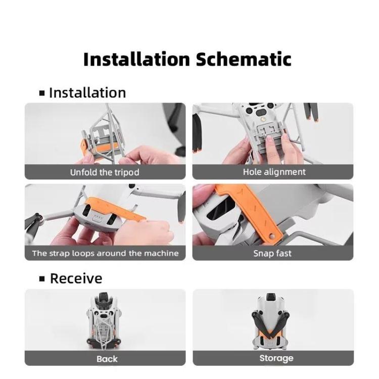 For DJI Mini 4 Pro BRDRC Booster Landing Gear Folding Strap Kickstand