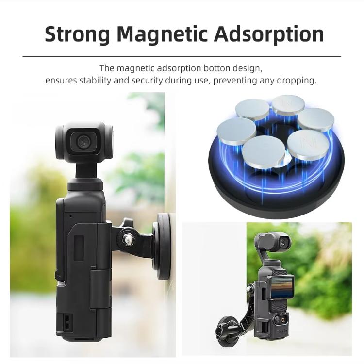 For DJI Osmo Pocket 3 Flymile Magnetic Bracket Fixed Base Back Clip Adapter Bezel Accessories, 4pcs /Set, 6pcs /Set