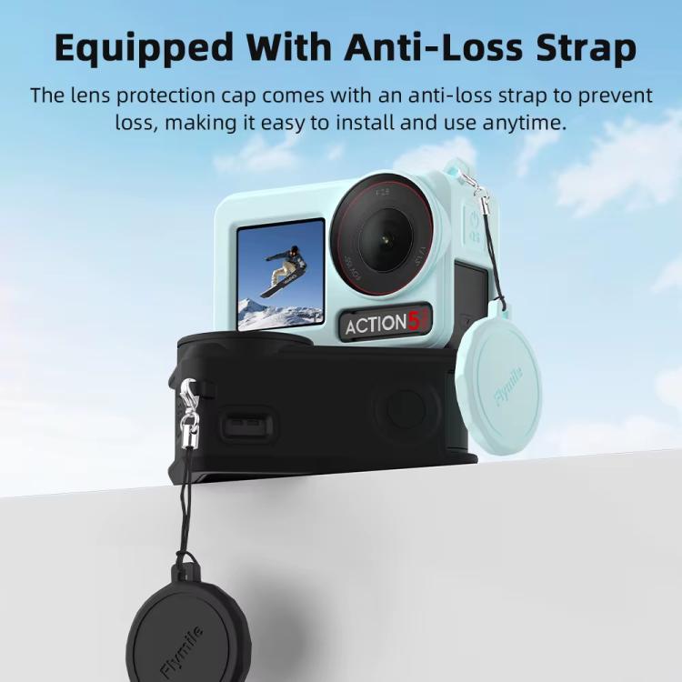 For DJI Osmo Action 3 / 4 / 5 Pro Flymile Silicone Cover Sport Camera Lens Drop Cases