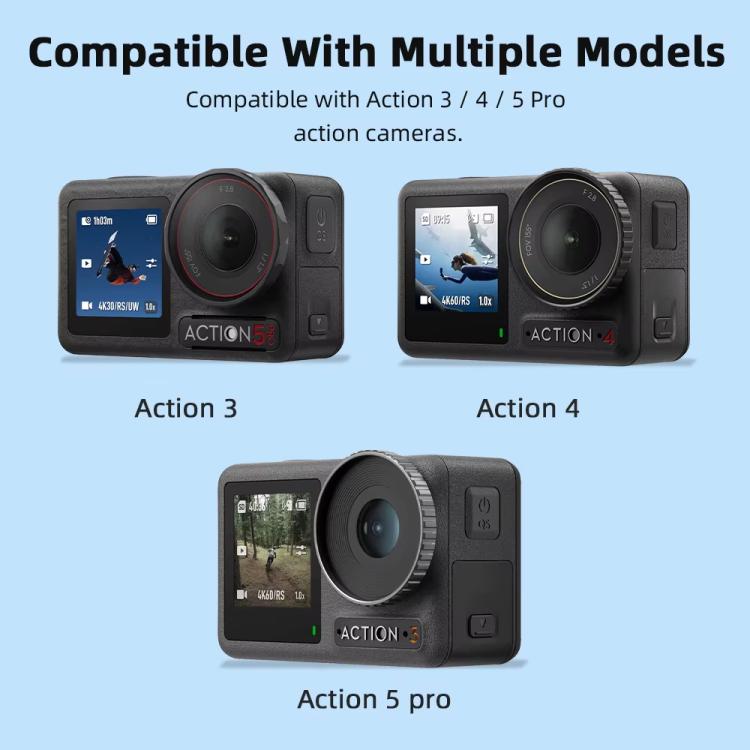 For DJI Osmo Action 3 / 4 / 5 Pro Flymile Silicone Cover Sport Camera Lens Drop Cases