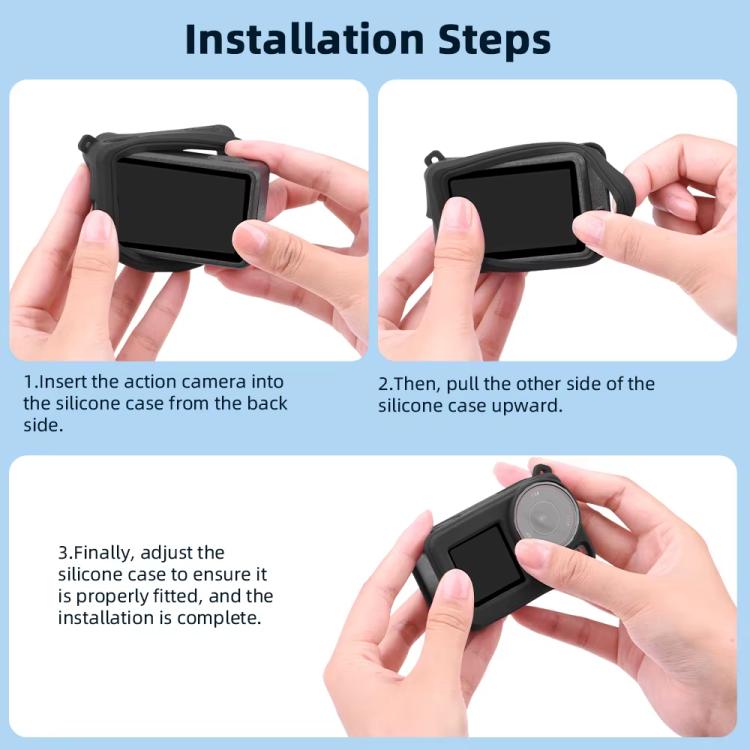 For DJI Osmo Action 3 / 4 / 5 Pro Flymile Silicone Cover Sport Camera Lens Drop Cases