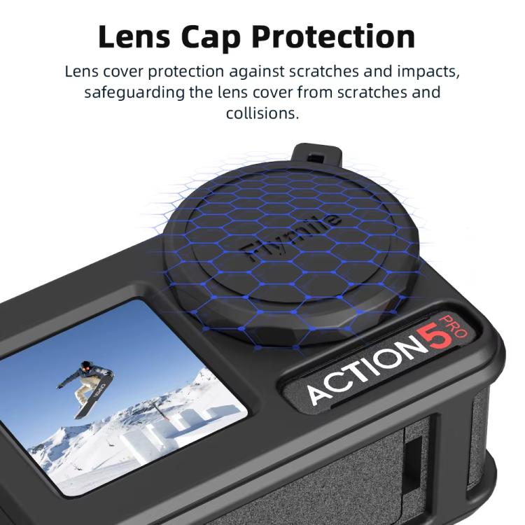 For DJI Osmo Action 3 / 4 / 5 Pro Flymile Silicone Cover Sport Camera Lens Drop Cases
