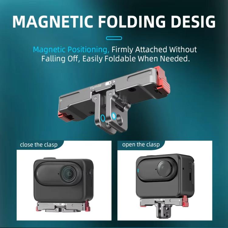 For Insta360 GO 3 / 3S Flymile Magnetic Metal Quick Release Base Sports Camera Adapter Bracket, For Insta360 GO 3 / 3S