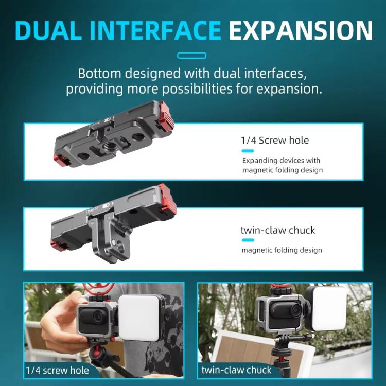 For Insta360 GO 3 / 3S Flymile Magnetic Metal Quick Release Base Sports Camera Adapter Bracket, For Insta360 GO 3 / 3S