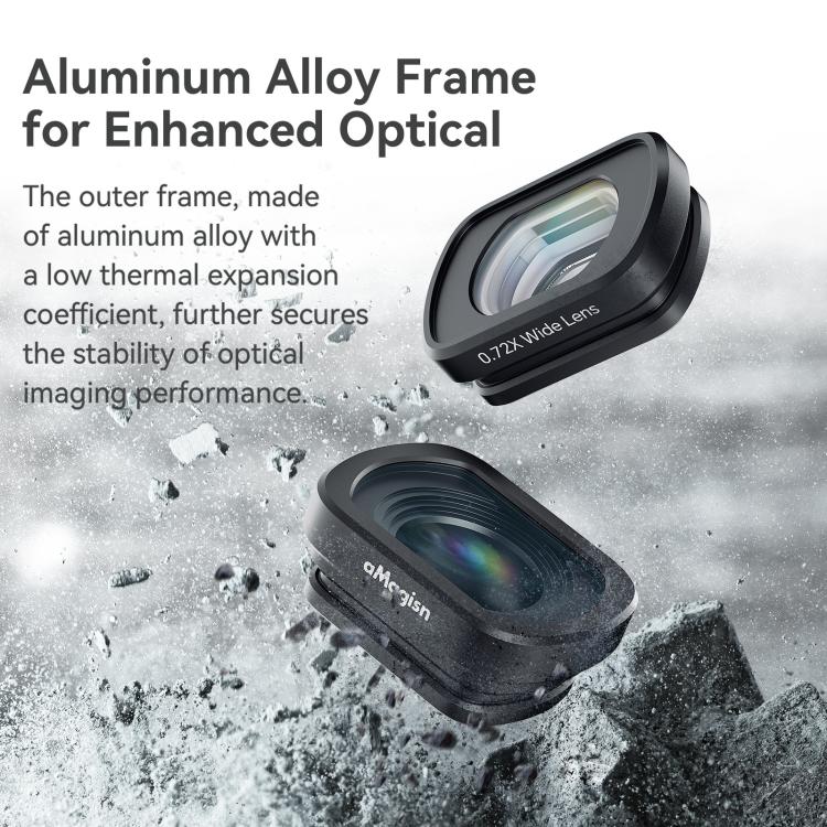 For DJI Pocket 3 aMagisn Magnetic Filter Accessories, 10X Macro Lens, 0.72X Wide Lens
