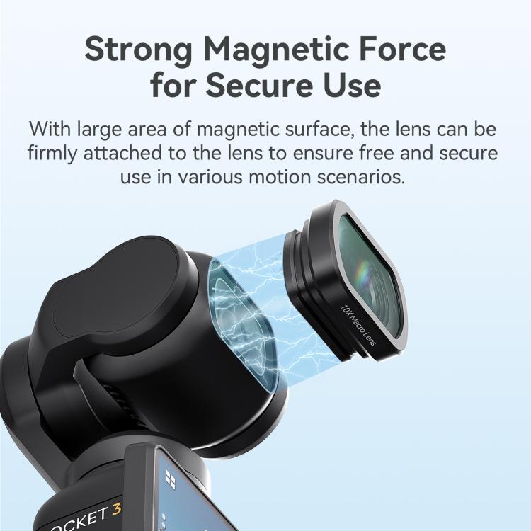 For DJI Pocket 3 aMagisn Magnetic Filter Accessories, 10X Macro Lens, 0.72X Wide Lens