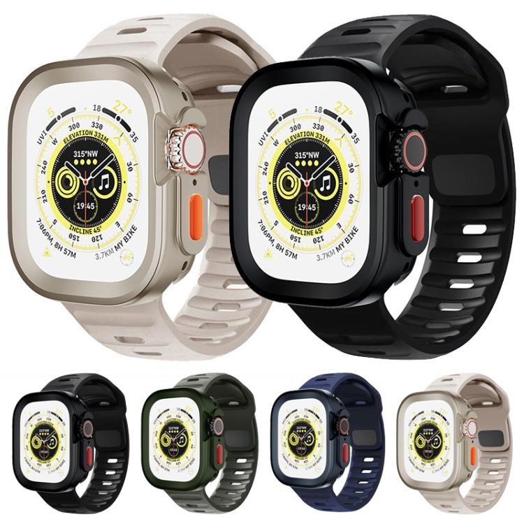 Sport Loop Silicone Watch Strap + TPU Protective Case Set, For Apple Watch S10 42mm, For Apple Watch S10 46mm, For Apple Watch Ultra 49mm, For Apple Watch 44/45mm, For Apple Watch 40/41mm