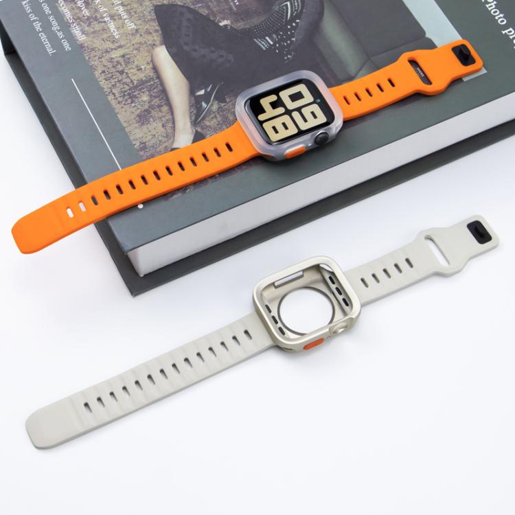 Sport Loop Silicone Watch Strap + TPU Protective Case Set, For Apple Watch S10 42mm, For Apple Watch S10 46mm, For Apple Watch Ultra 49mm, For Apple Watch 44/45mm, For Apple Watch 40/41mm