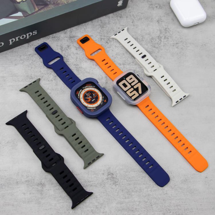 Sport Loop Silicone Watch Strap + TPU Protective Case Set, For Apple Watch S10 42mm, For Apple Watch S10 46mm, For Apple Watch Ultra 49mm, For Apple Watch 44/45mm, For Apple Watch 40/41mm