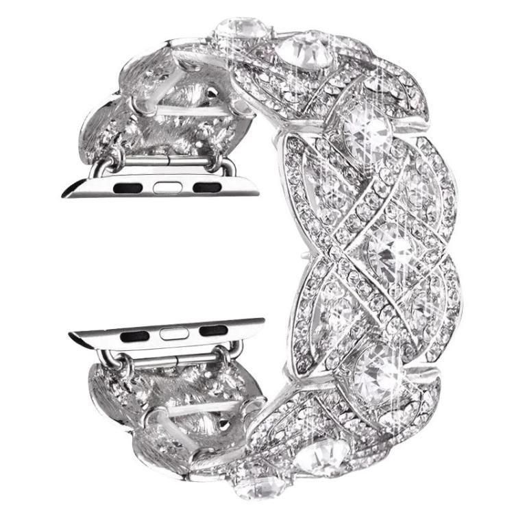 Petaled Metal Diamond Wristband Strap For Apple Watch Series 9 / 8 / 7 / 6 / SE / 5 / 4 / 3, 1215 Silver, 1202 Silver, 1215 Black, 1202 Black, 1215 Rose Gold, 1202 Rose Gold, 1202 Rose Gold Red, 1215 Gold