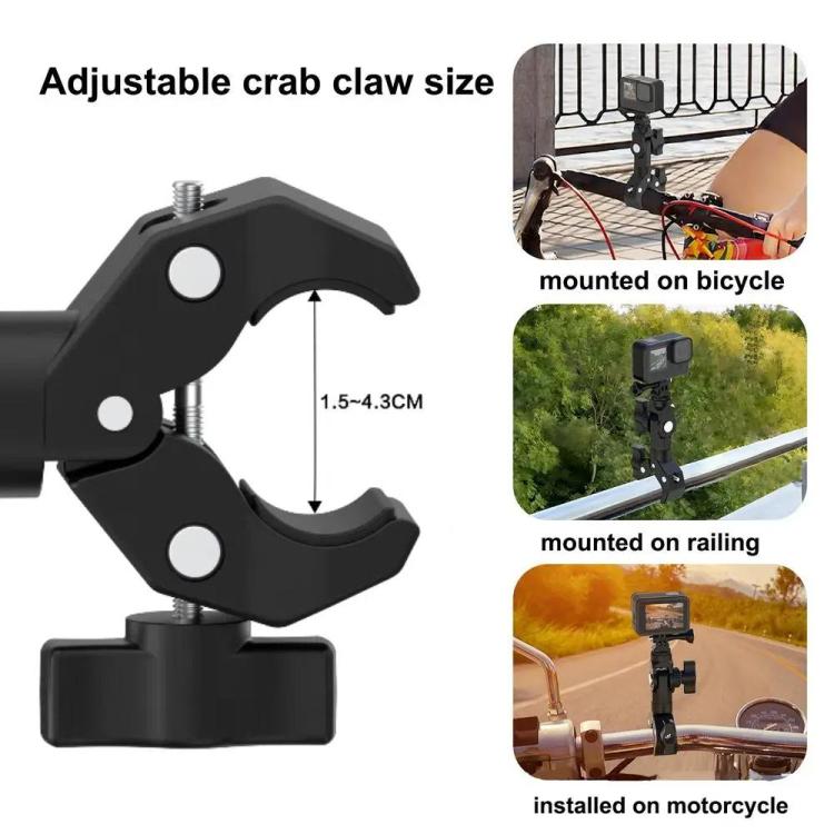 Camera Clip Motorcycle Bicycle Handlebar Crab Clamp For Sports Camera, Without Adapter, With Adapter