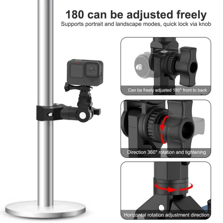 Camera Clip Motorcycle Bicycle Handlebar Crab Clamp For Sports Camera, Without Adapter, With Adapter