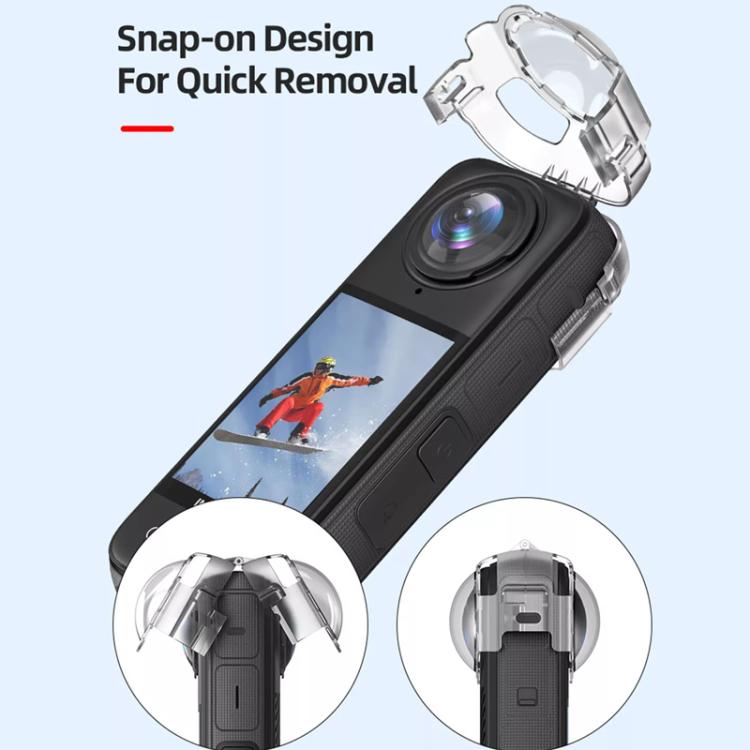For Insta360 X4 HEPAIL AC37 Lens Anti-fog Snap-on Protective Mirror Front and Rear Lens Protectors, AC37