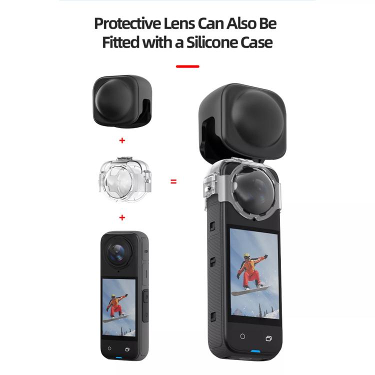 For Insta360 X4 HEPAIL AC37 Lens Anti-fog Snap-on Protective Mirror Front and Rear Lens Protectors, AC37