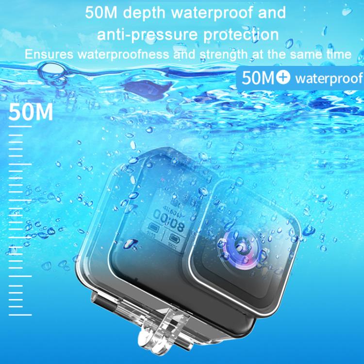 TELESIN For GoPro HERO8 Black 50m Waterproof Protective Case Diving Case Sports Camera Accessories