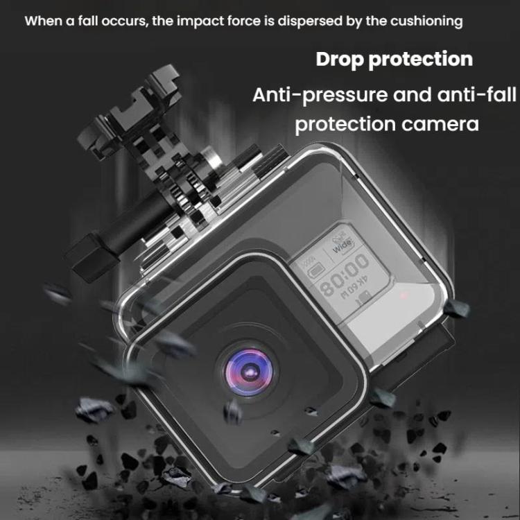TELESIN For GoPro HERO8 Black 50m Waterproof Protective Case Diving Case Sports Camera Accessories