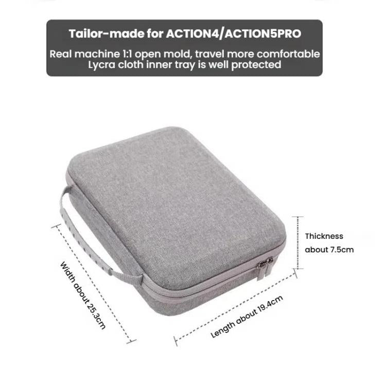 BKANO For DJI Osmo Action 4 / 5 Pro Set Storage Bag Organizer Case Hard Shell Case Handbag
