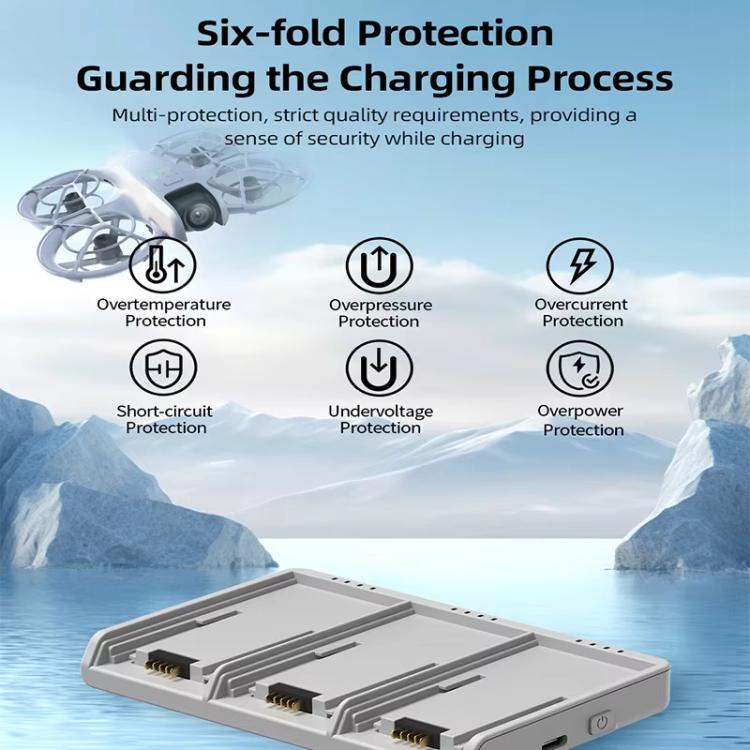 For DJI Neo Battery LKTOP Three-Way Charger 65W Fast Charging Hub