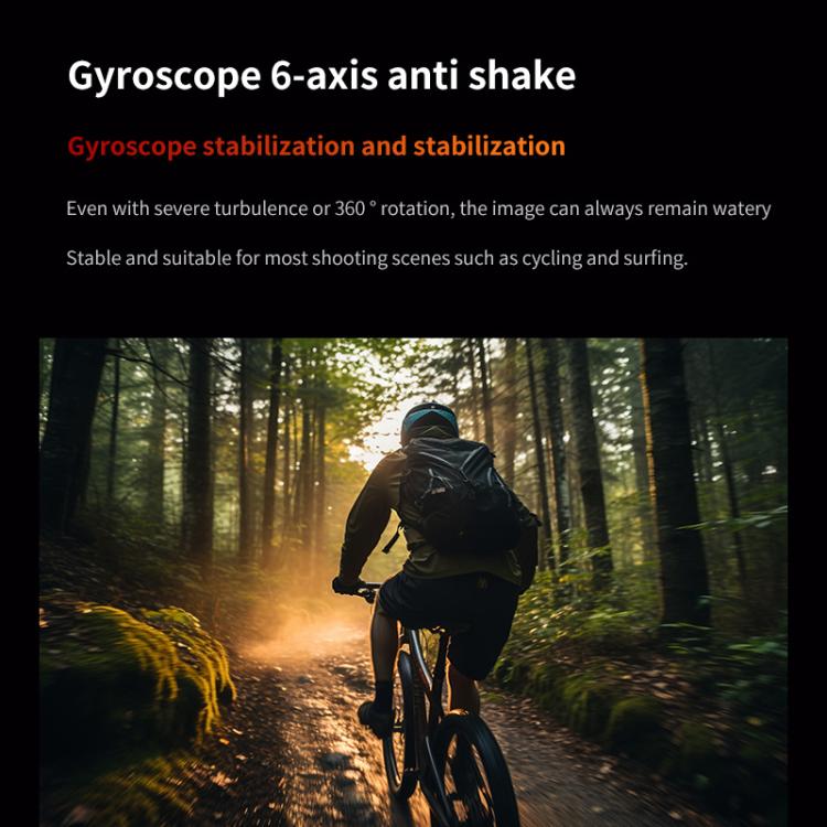 VIRAN V10 5K WiFi 2.0-Inch IPS Screen IP68 Waterproof Six-Axis Anti-Shake Sports Camera, V10