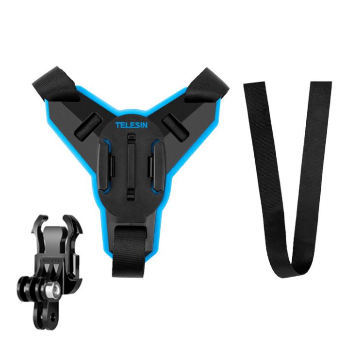 TELESIN Sports Camera Motorcycle Helmet Chin Mount Bracket For GoPro HERO Series / DJI Osmo Action / Insta360, Holder, Holder + J-Buckle