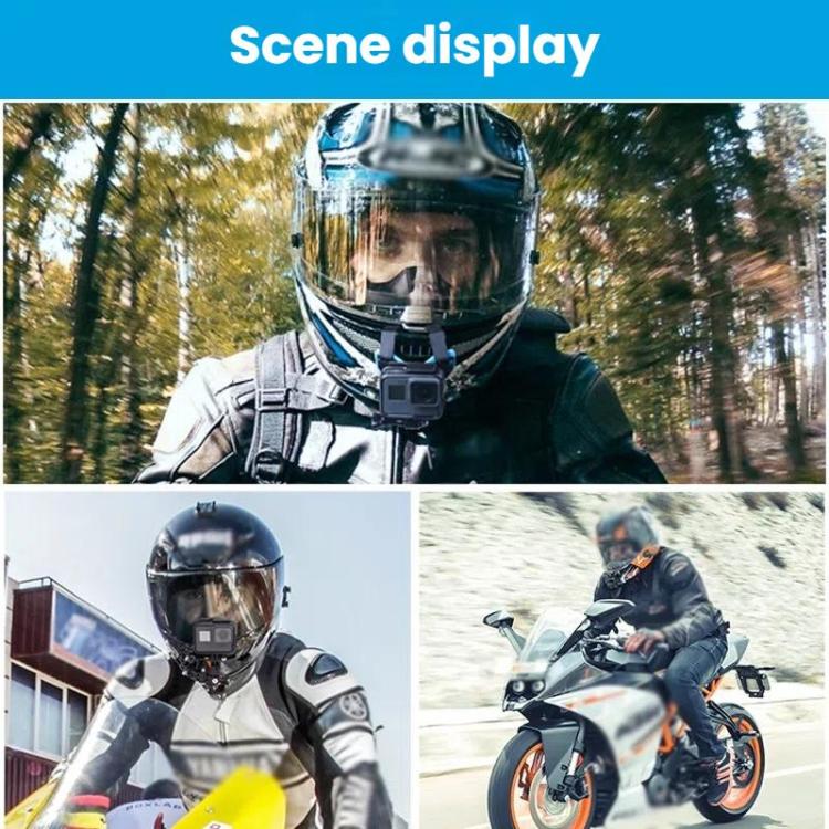TELESIN Sports Camera Motorcycle Helmet Chin Mount Bracket For GoPro HERO Series / DJI Osmo Action / Insta360, Holder, Holder + J-Buckle