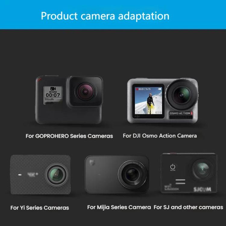 TELESIN Sports Camera Motorcycle Helmet Chin Mount Bracket For GoPro HERO Series / DJI Osmo Action / Insta360, Holder, Holder + J-Buckle