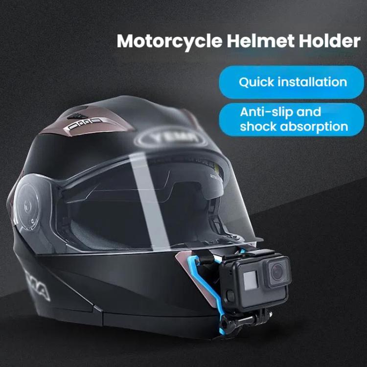 TELESIN Sports Camera Motorcycle Helmet Chin Mount Bracket For GoPro HERO Series / DJI Osmo Action / Insta360, Holder, Holder + J-Buckle