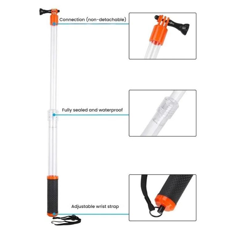 TELESIN Waterproof Selfie Stick For GoPro HERO Series / DJI Osmo Action Series And Other Sports Camera