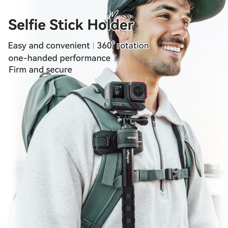 AMagisn Selfie Stick Hanger Action Camera Backpack Quick Attachment for Insta360 / DJI / GoPro