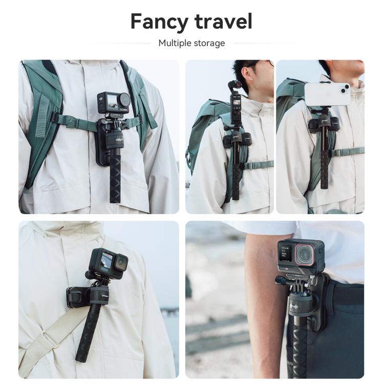 AMagisn Selfie Stick Hanger Action Camera Backpack Quick Attachment for Insta360 / DJI / GoPro