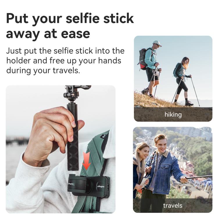 AMagisn Selfie Stick Hanger Action Camera Backpack Quick Attachment for Insta360 / DJI / GoPro