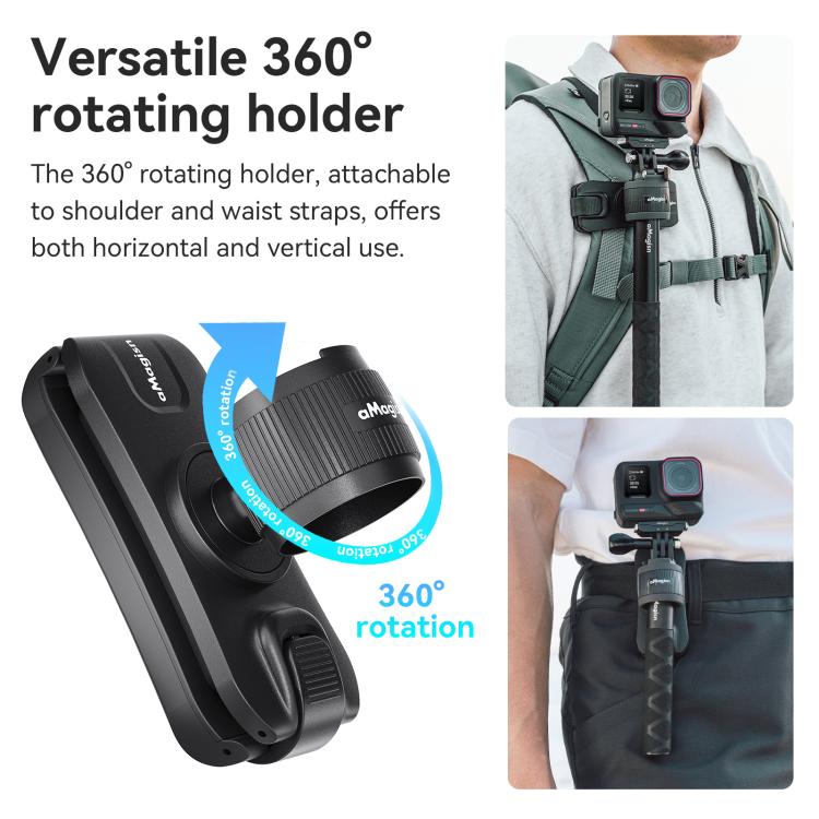 AMagisn Selfie Stick Hanger Action Camera Backpack Quick Attachment for Insta360 / DJI / GoPro