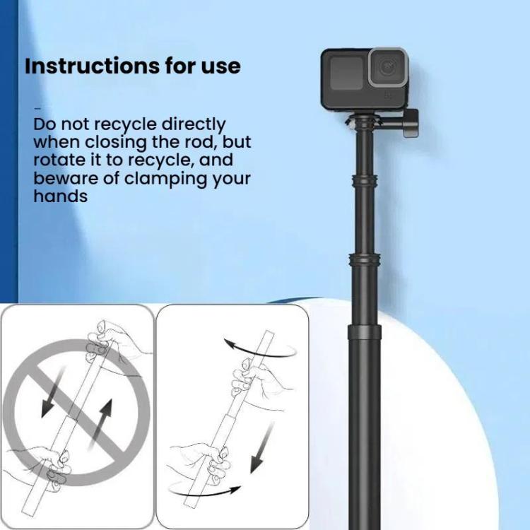 TELESIN Gen 2 2.7m Carbon Fiber Selfie Stick Sports Camera Extension Rod For GoPro HERO13 Black / Insta360